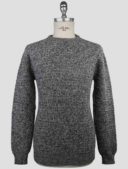 Kiton Knt Gray Virgin Wool Cashmere Sweater Crewneck