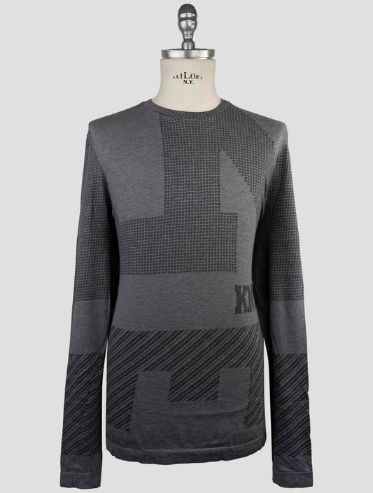 Kiton Knt Gray Cotton Sweater Crewneck