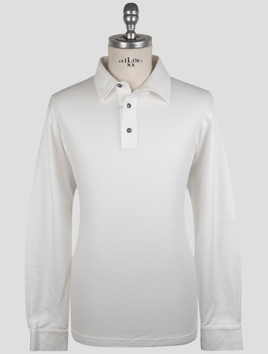 Kiton White Cotton Ea Sweater Polo
