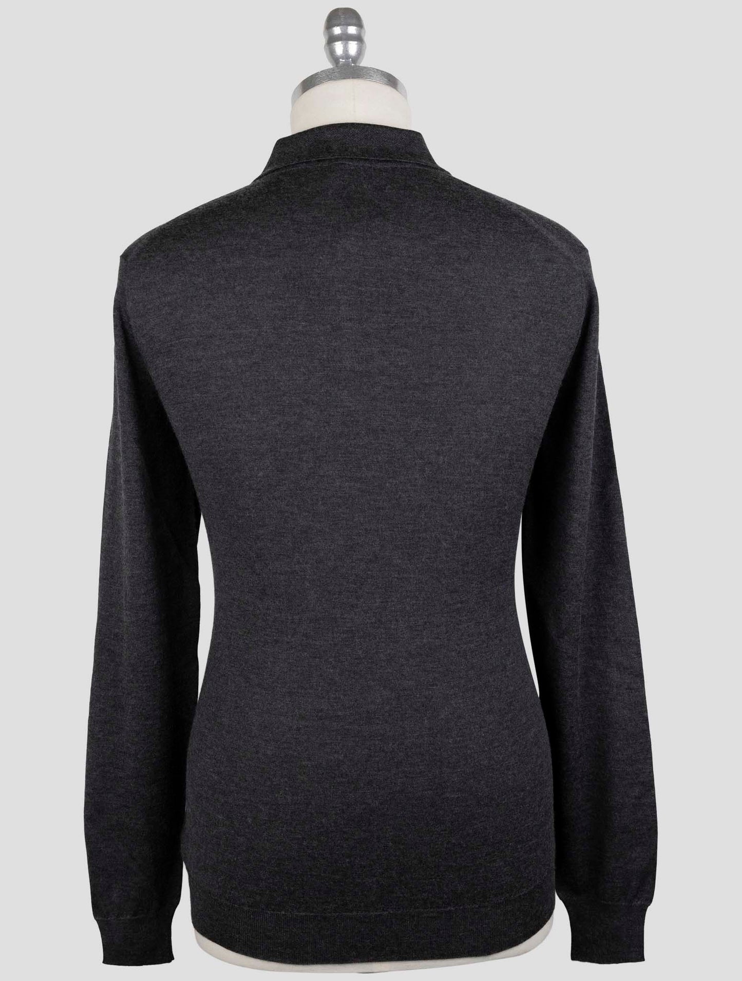 Kiton Dark Gray Cashmere Silk Sweater Polo Half Zip