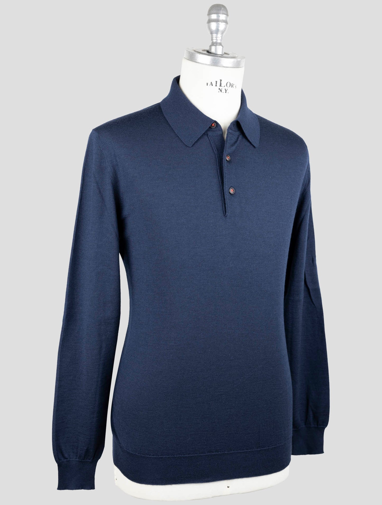 Kiton Blue Cashmere Silk Sweater Polo