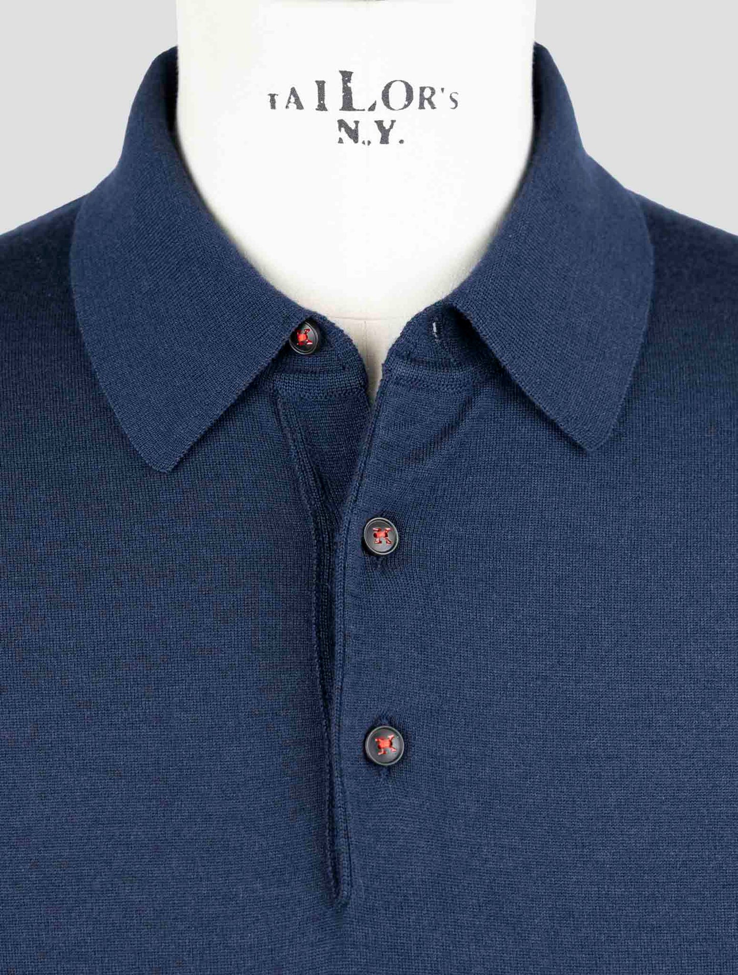 Kiton Blue Cashmere Silk Sweater Polo