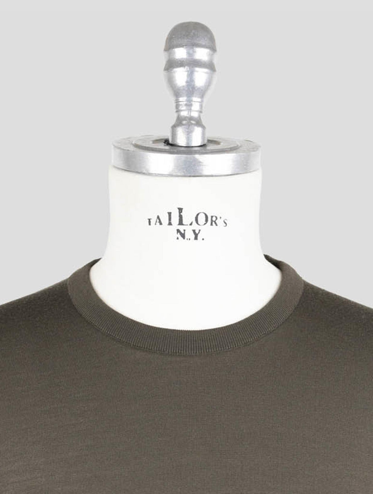 Kiton Green Wool Diamante Blue Sweater Crewneck
