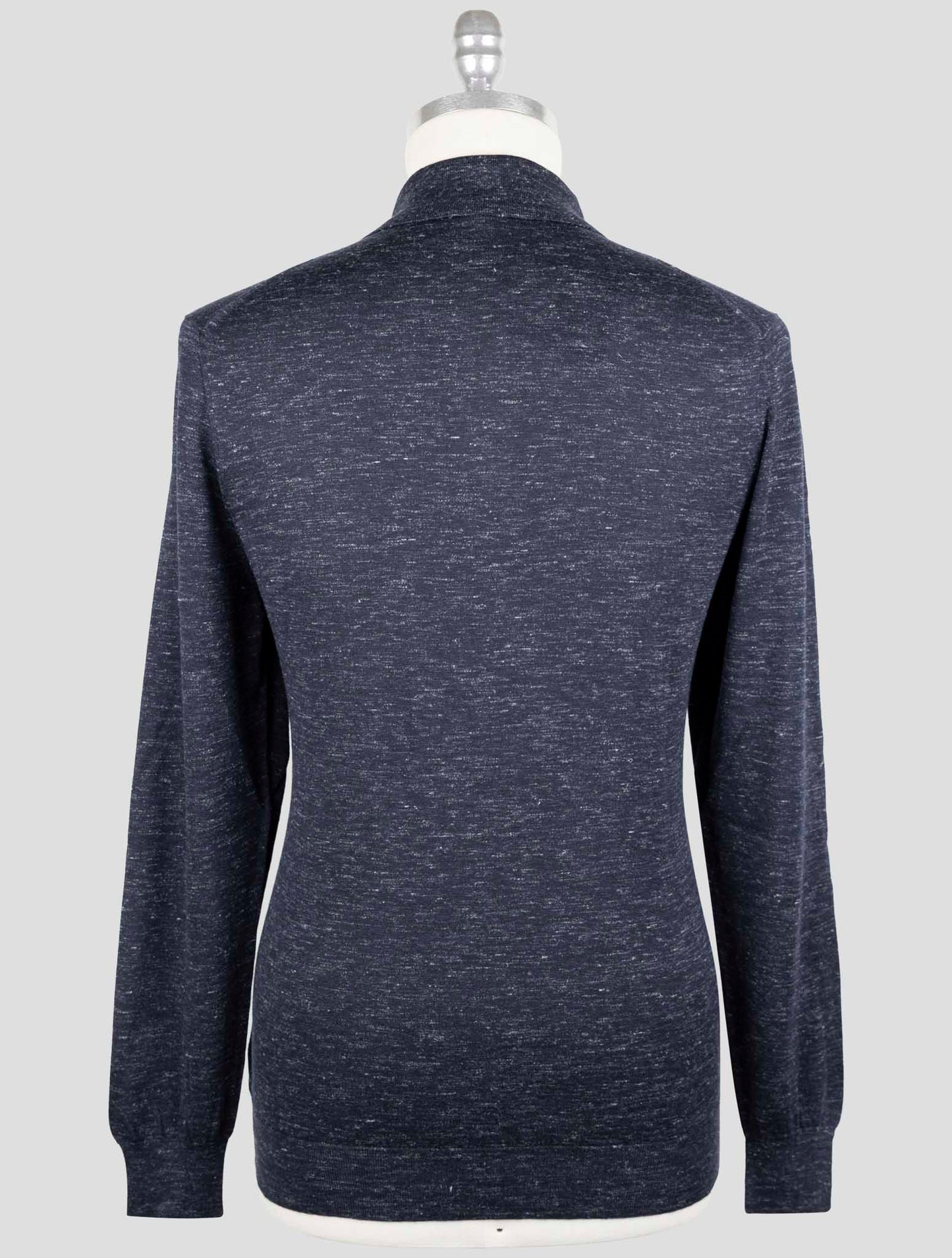 Kiton Blue Silk Cashmere Linen Sweater Polo
