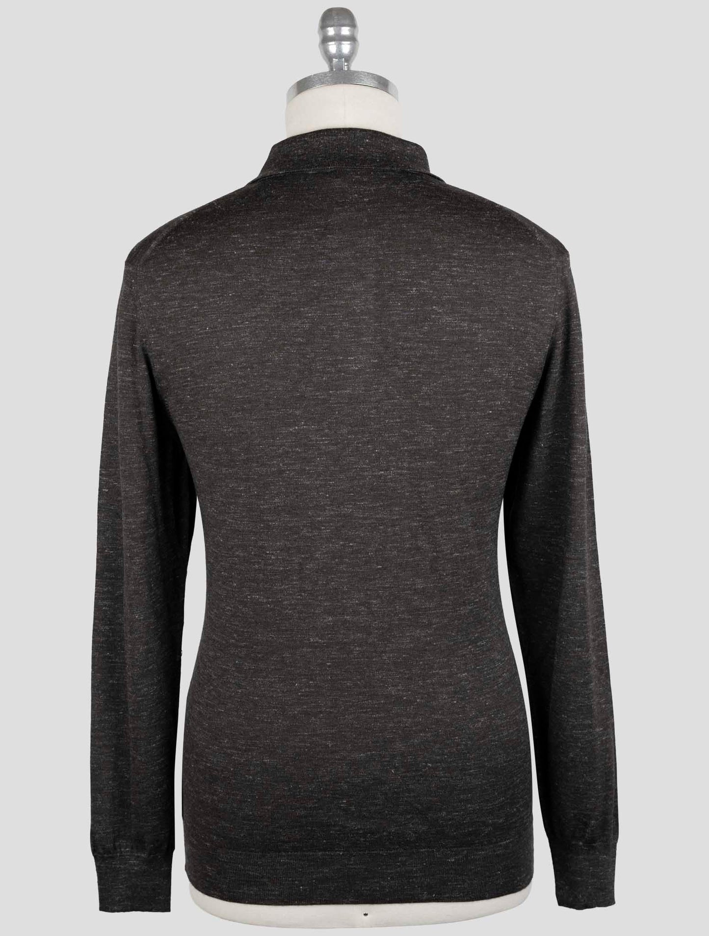 Kiton Brown Silk Cashmere Linen Sweater Polo