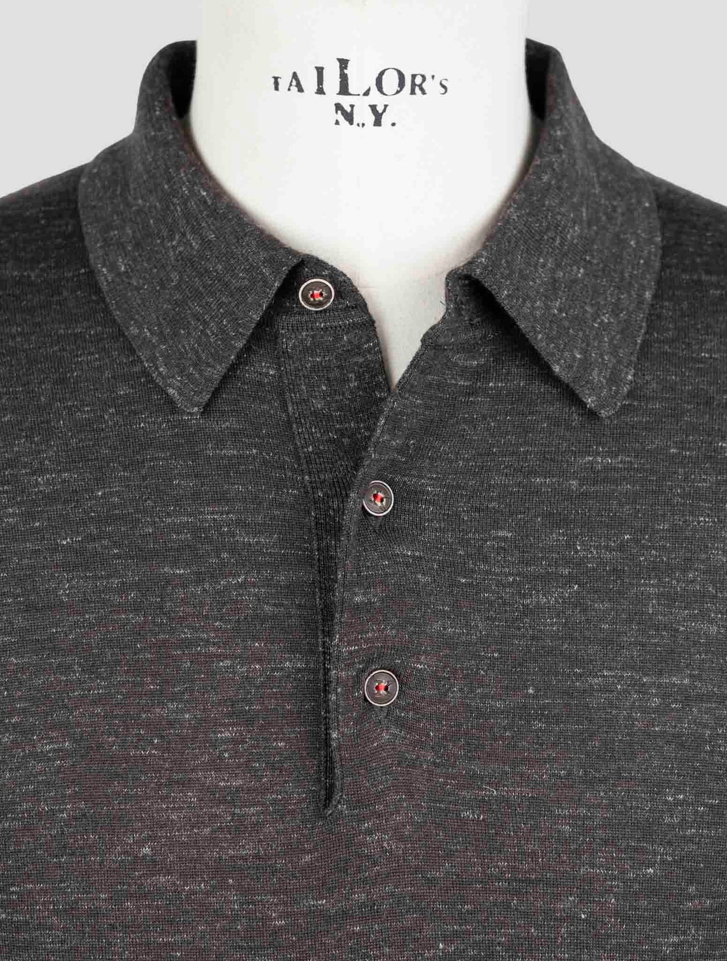 Kiton Brown Silk Cashmere Linen Sweater Polo