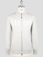 Kiton Gray Cotton Sweater Full Zip