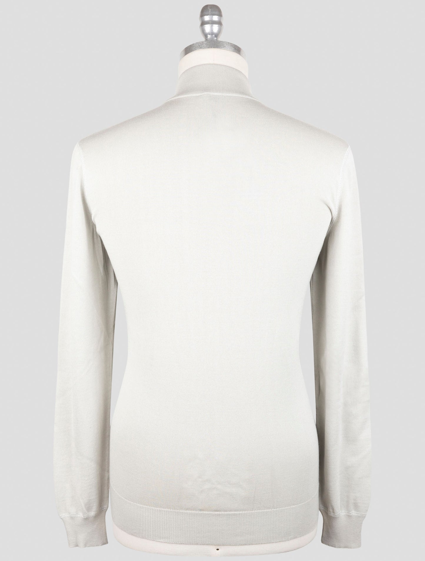 Kiton Gray Cotton Sweater Full Zip
