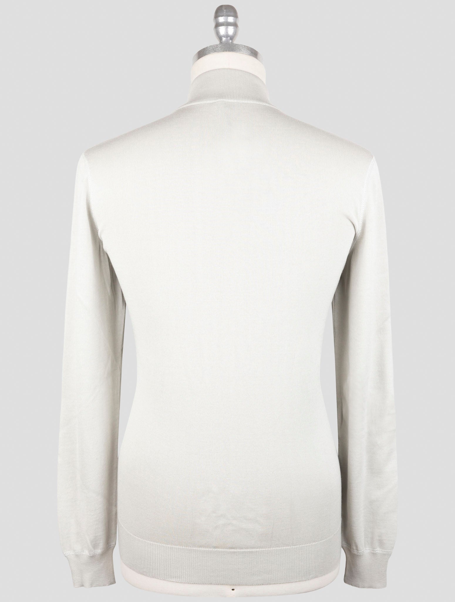 Kiton Gray Cotton Sweater Full Zip