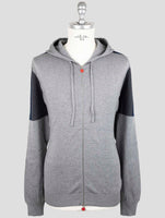 Kiton Gray Cotton Sweater Full Zip