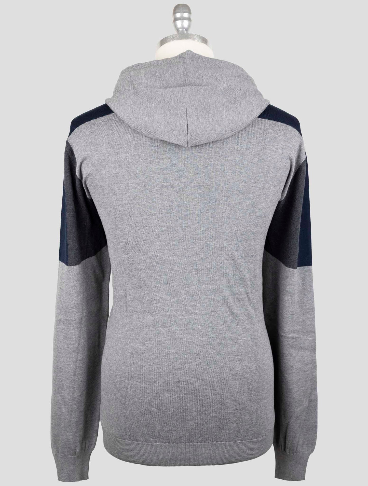Kiton Gray Cotton Sweater Full Zip