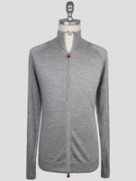 Kiton Gray Cashmere Silk Sweater Full Zip