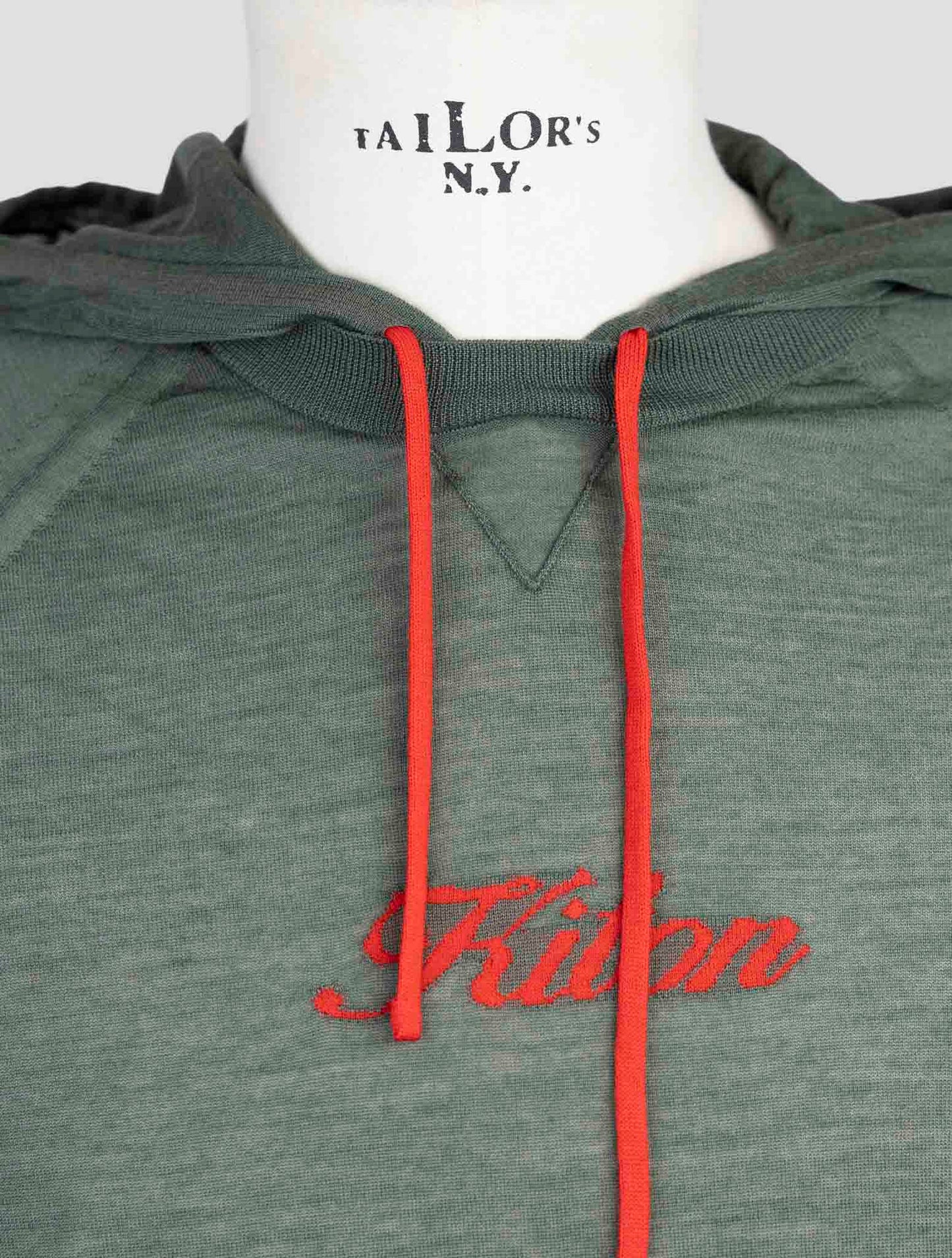 Kiton Green Cashmere Silk Sweater Hoodie