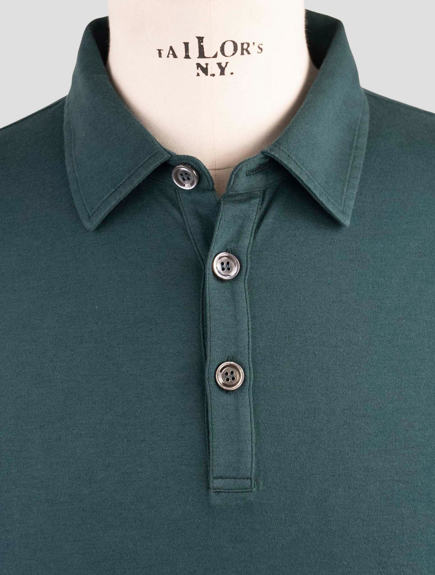 Kiiton Green Cotton Cashmere Sweater Polo