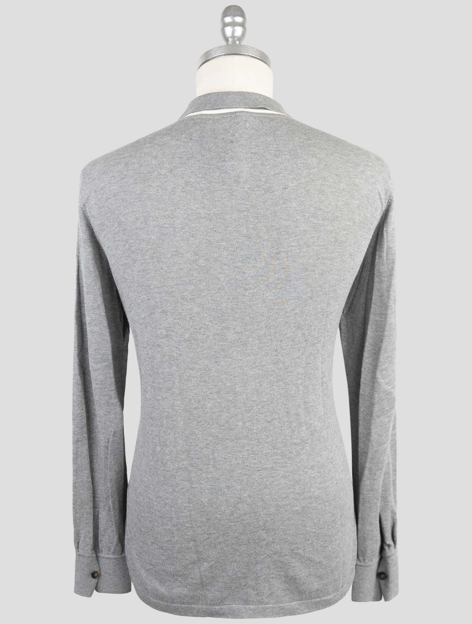 Kiton Gray Cotton Sweater Polo