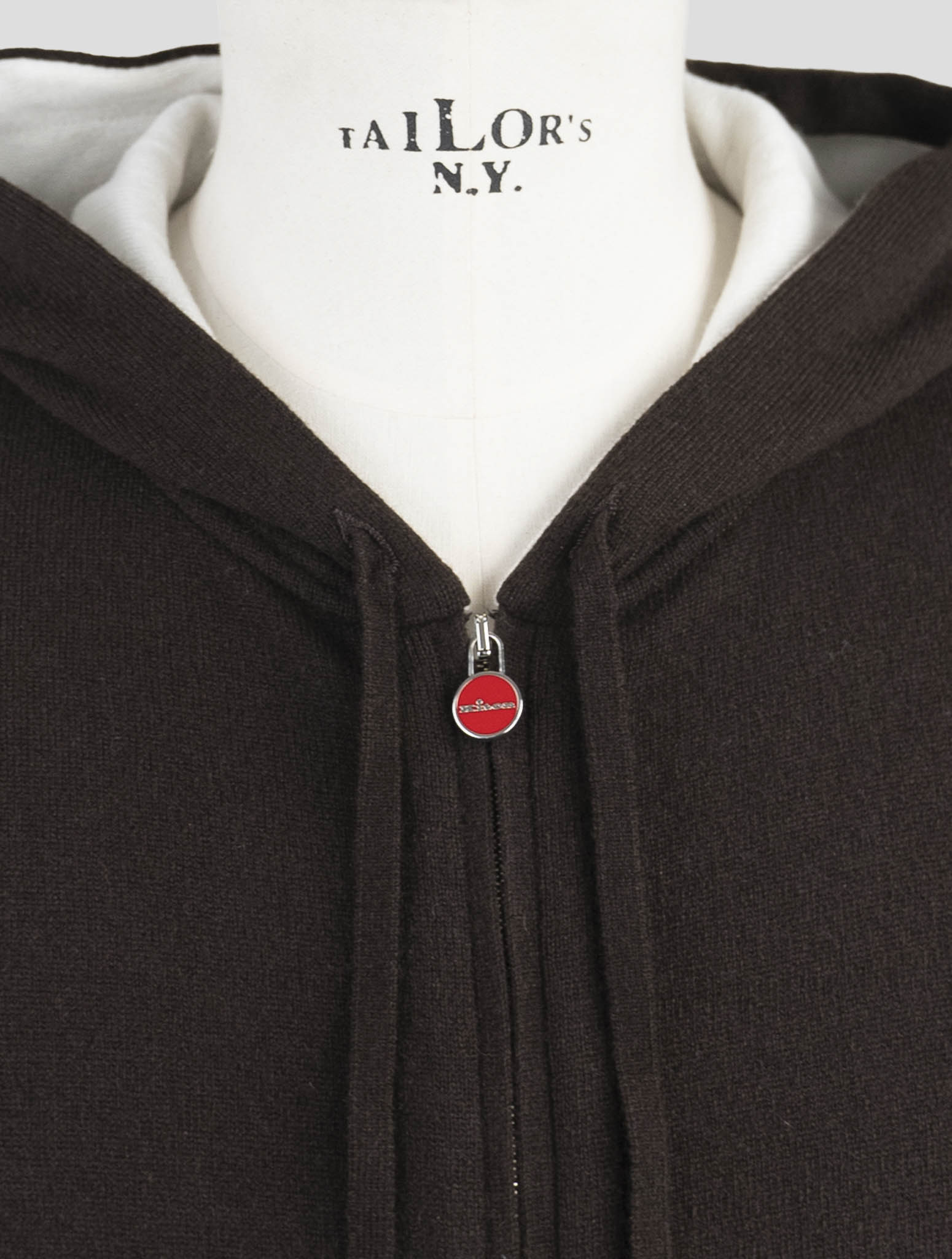 Kiton Brown Cashmere Sweater Full Zip Hoodie