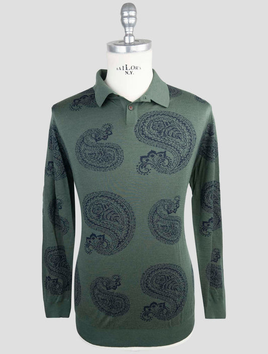 Kiton Green Cashmere Silk Sweater Polo