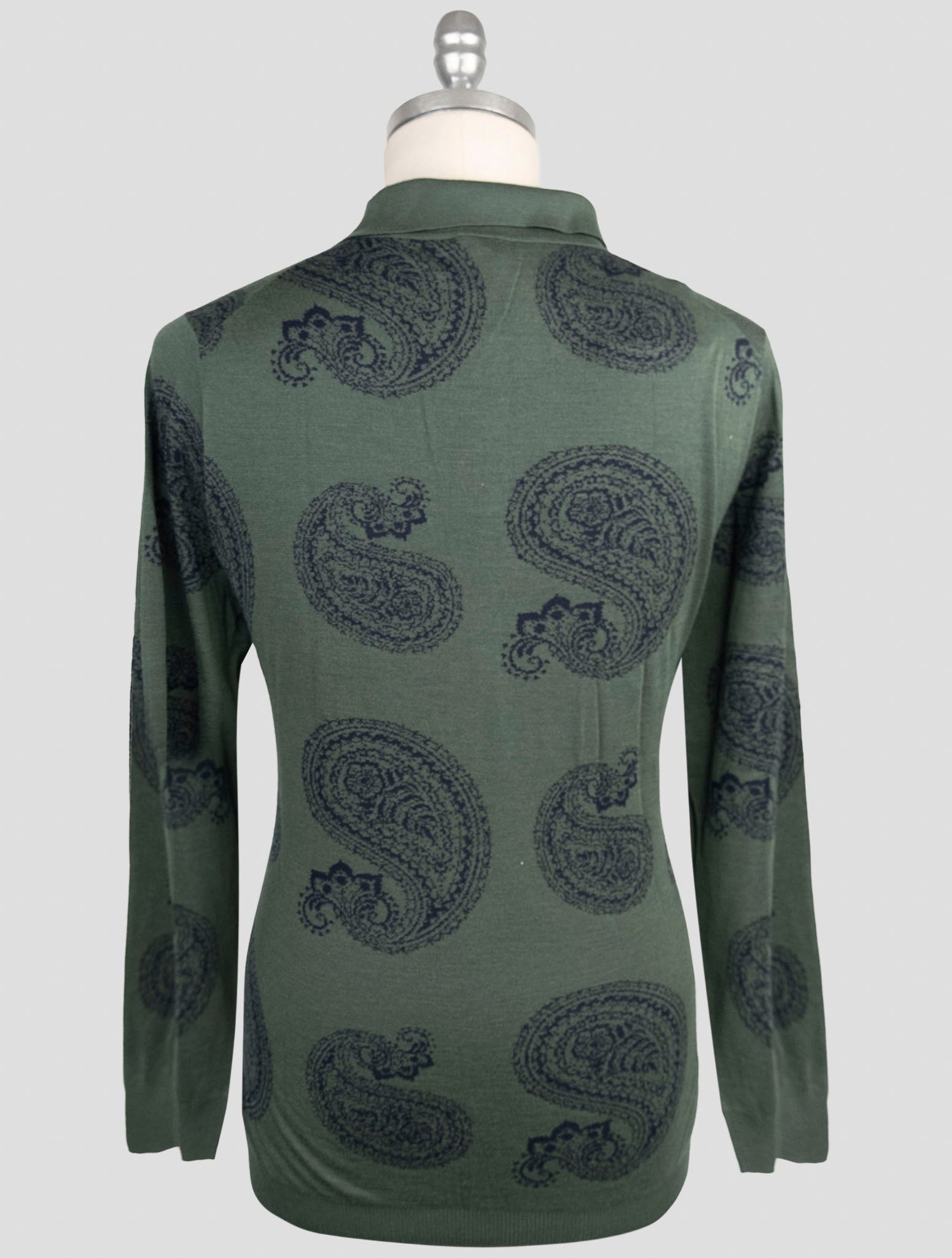 Kiton Green Cashmere Silk Sweater Polo