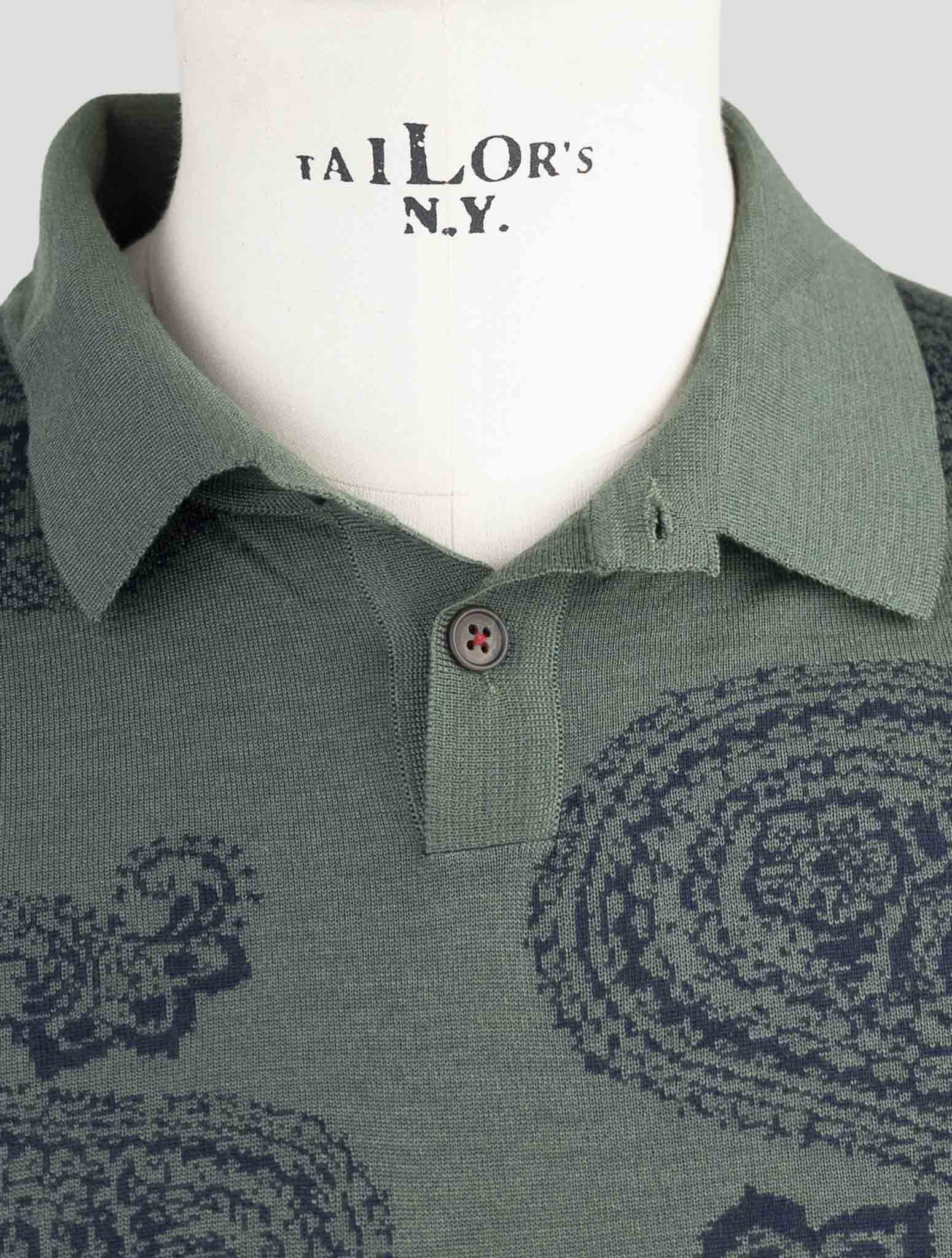 Kiton Green Cashmere Silk Sweater Polo