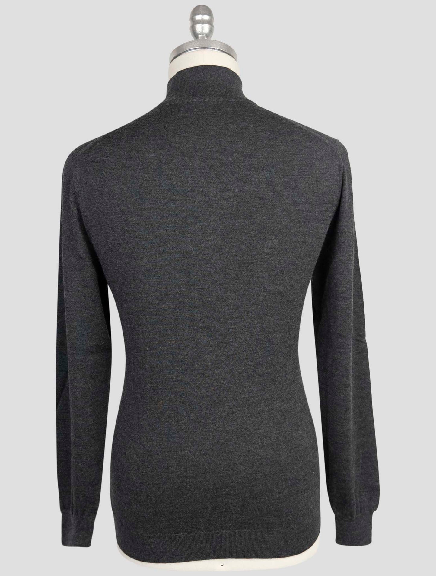 Kiton Gray Cashmere Silk Sweater Half Zip
