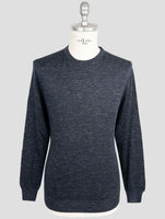 Kiton Blue Silk Cashmere Linen Sweater Crewneck