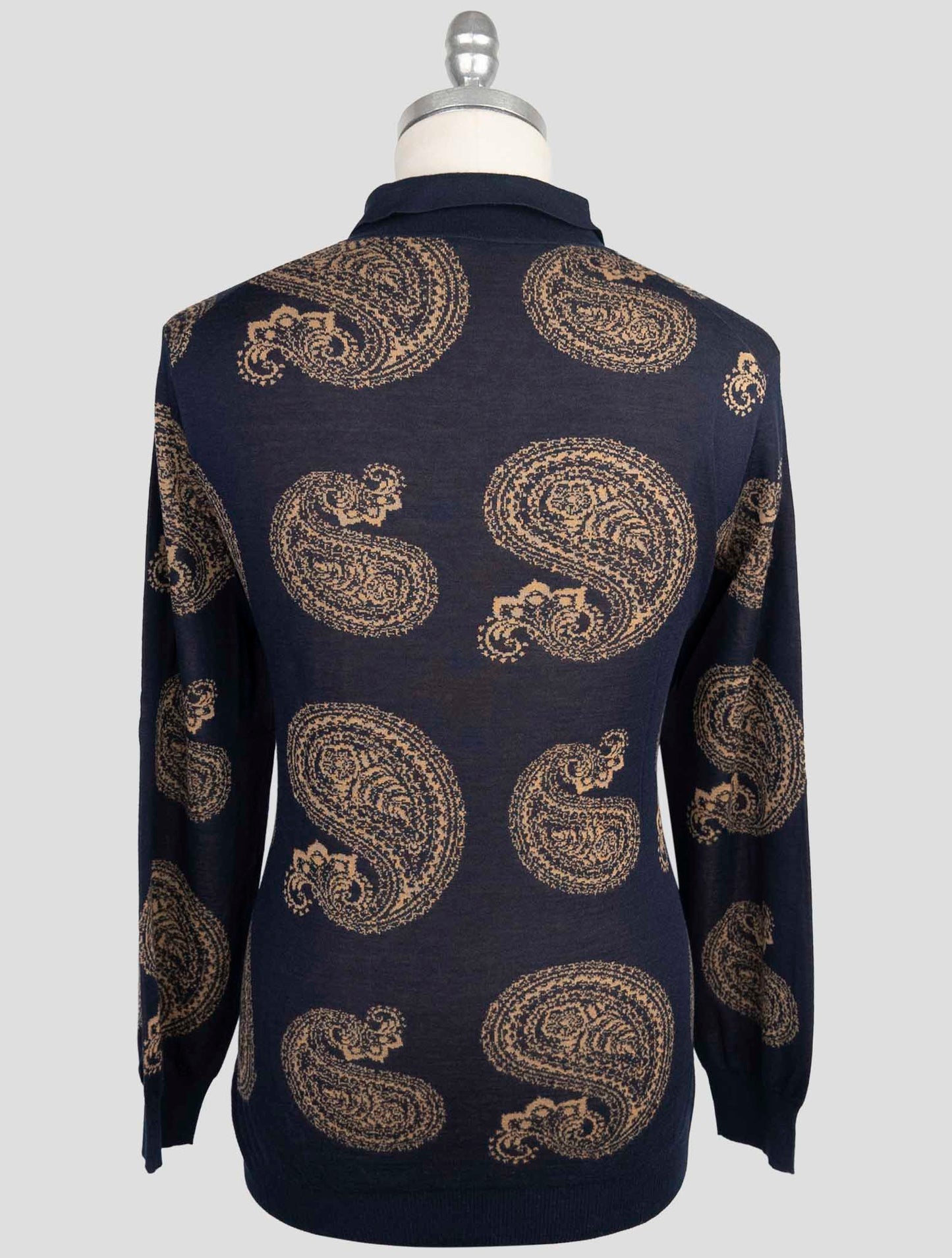 Kiton Blue Cashmere Silk Sweater Polo