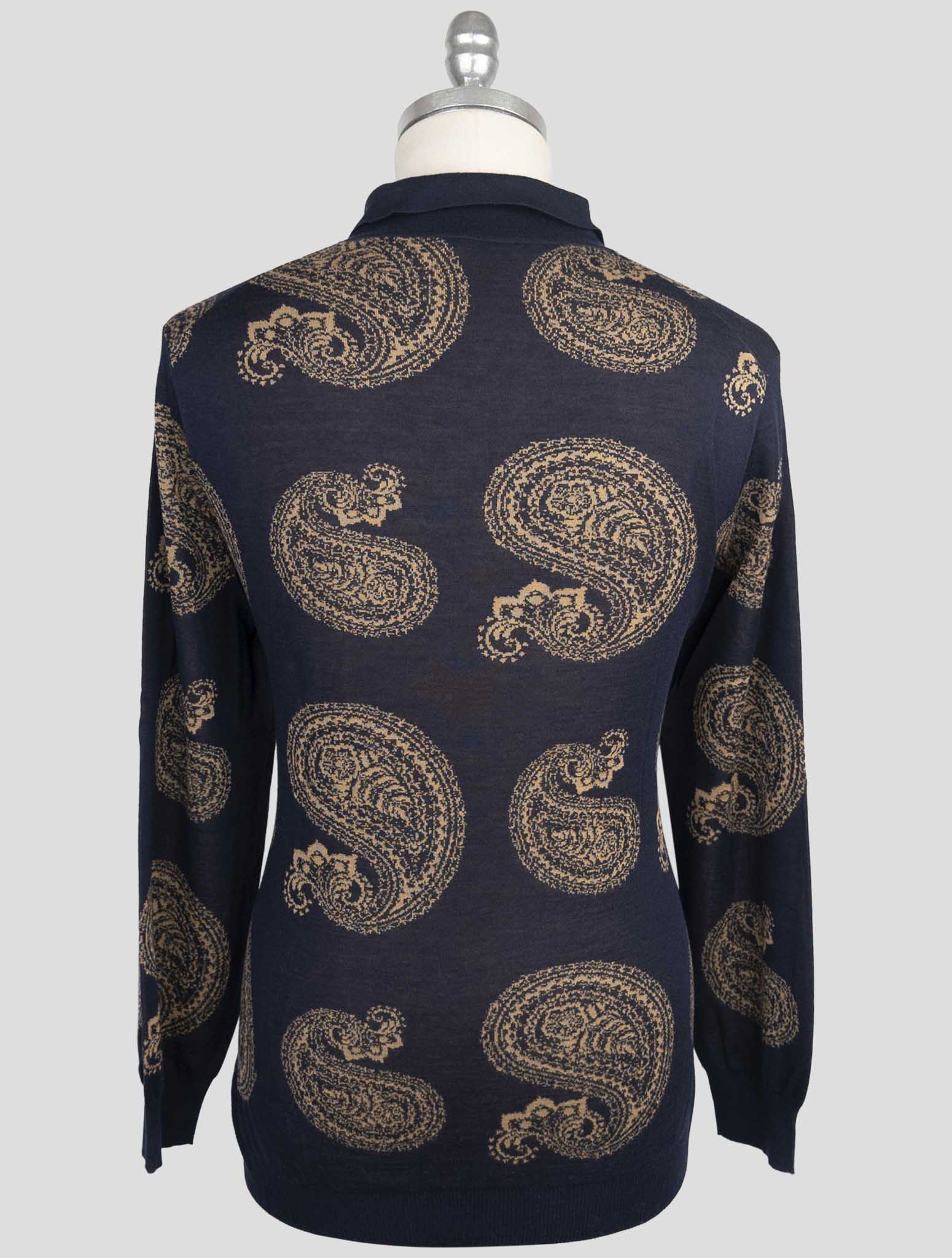 Kiton Blue Cashmere Silk Sweater Polo