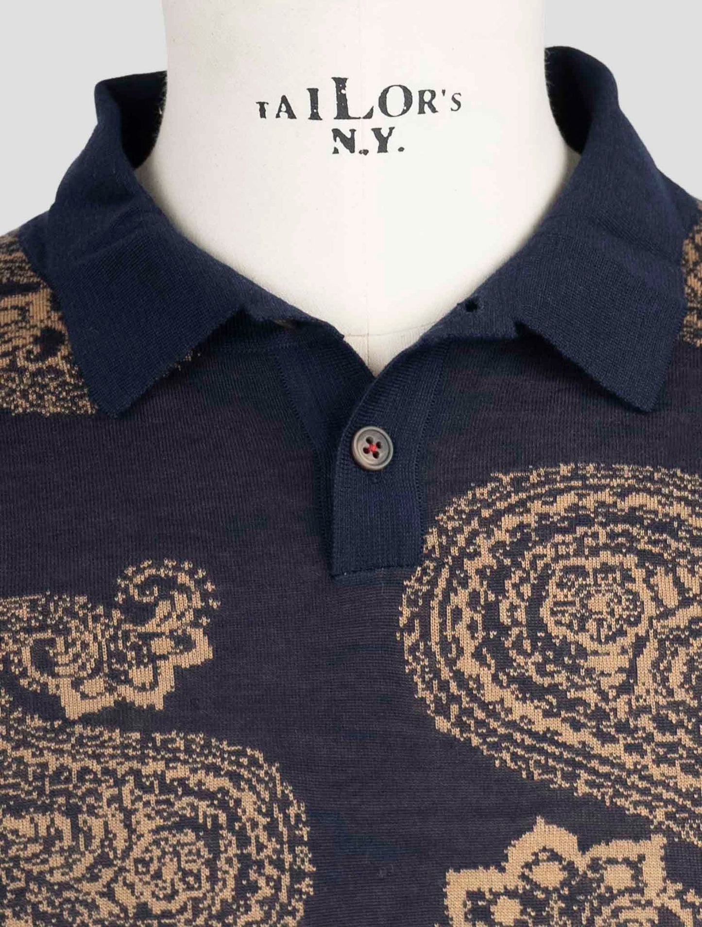 Kiton Blue Cashmere Silk Sweater Polo