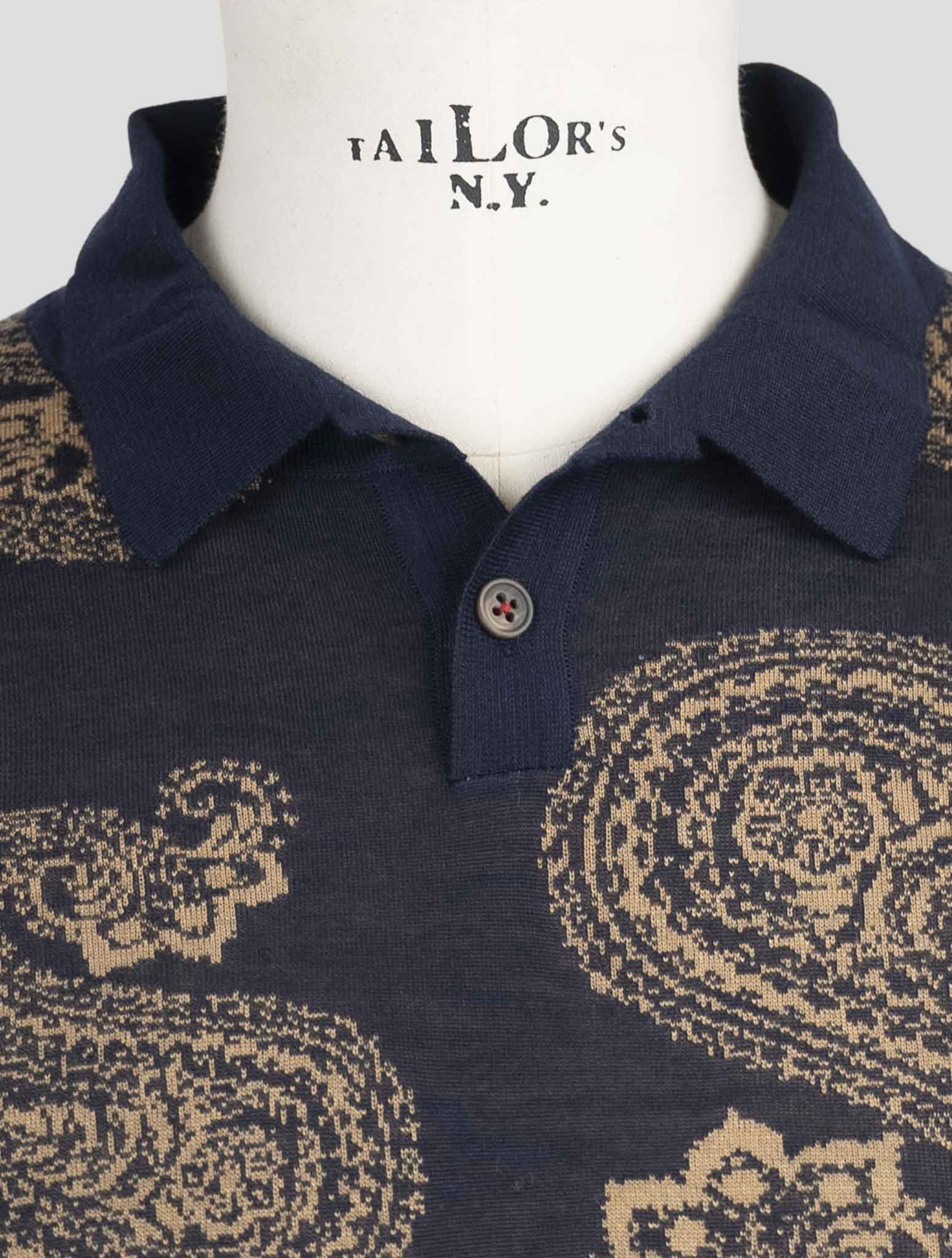 Kiton Blue Cashmere Silk Sweater Polo