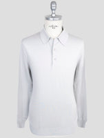 Kiton Gray Silk Cashmere Linen Sweater Polo