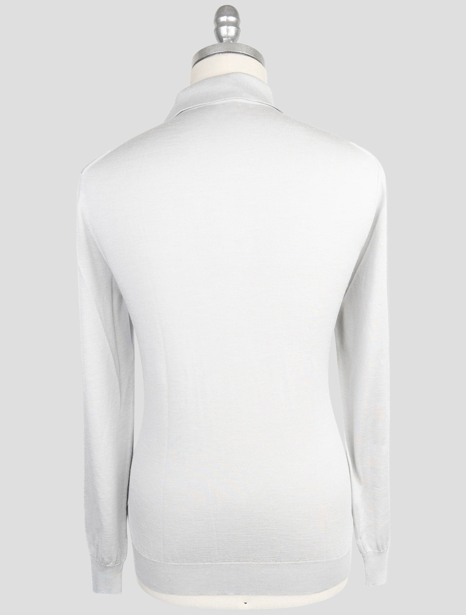 Kiton Gray Silk Cashmere Linen Sweater Polo