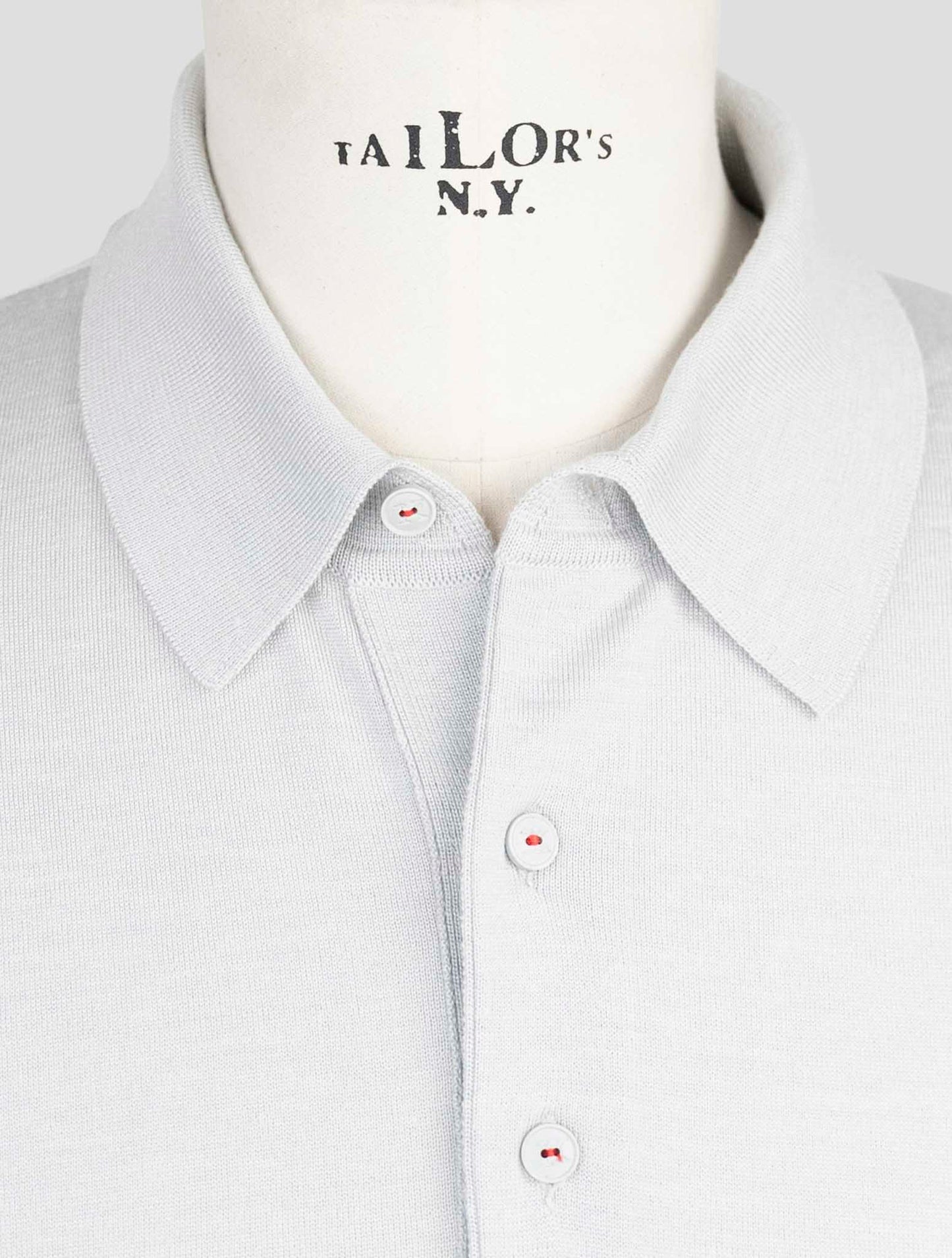 Kiton Gray Silk Cashmere Linen Sweater Polo