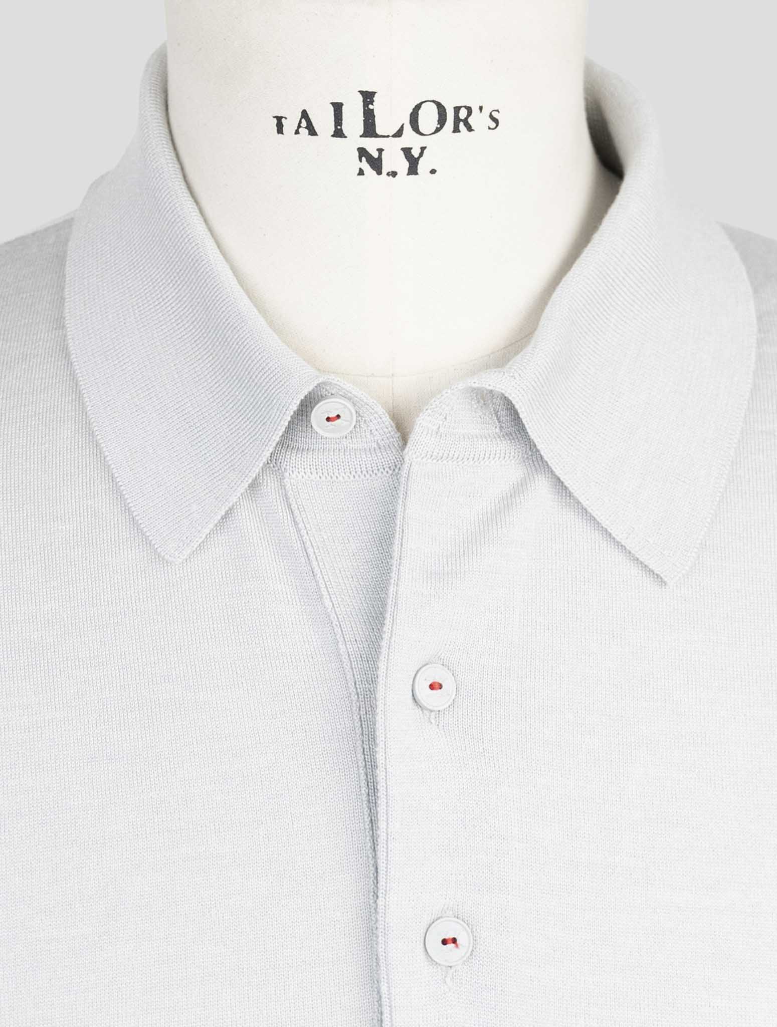 Kiton Gray Silk Cashmere Linen Sweater Polo