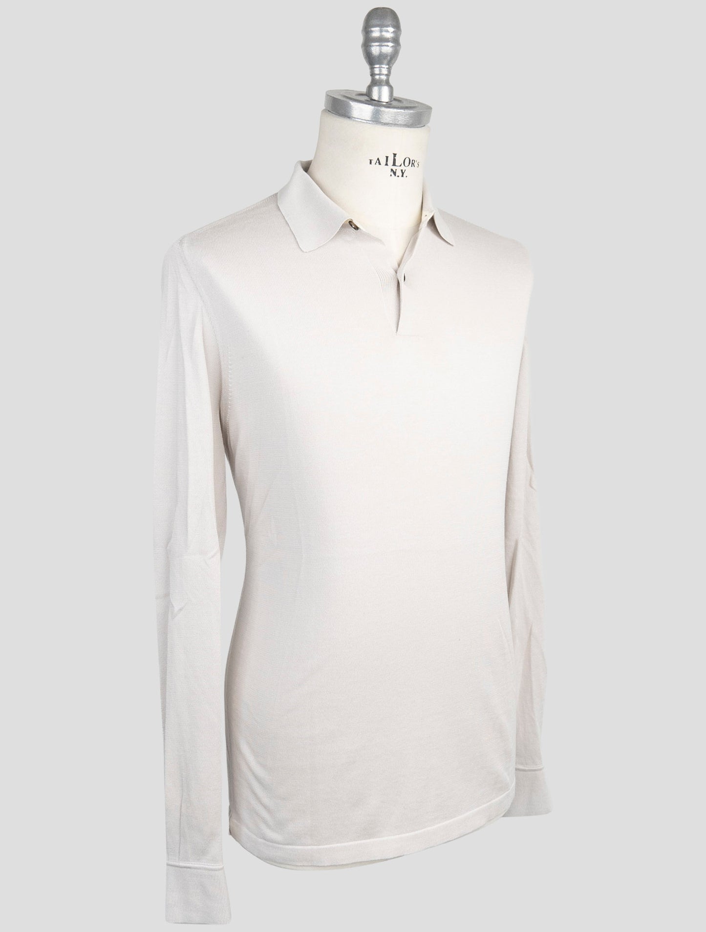 Kiton Gray Cotton Sweater Polo