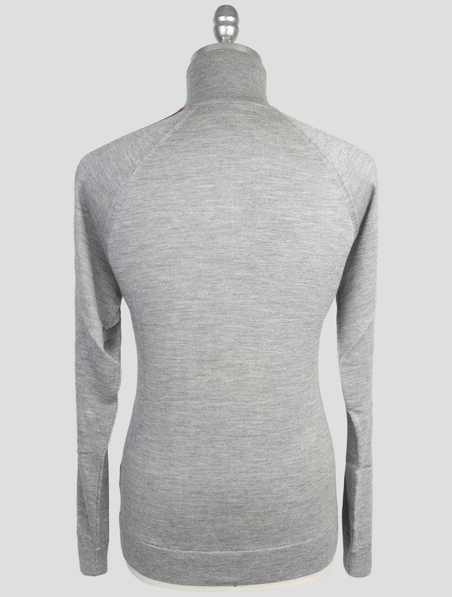 Kiton Gray Cashmere Silk Sweater Full Zip