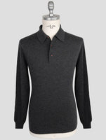 Kiton Dark Gray Cashmere Silk Sweater Polo