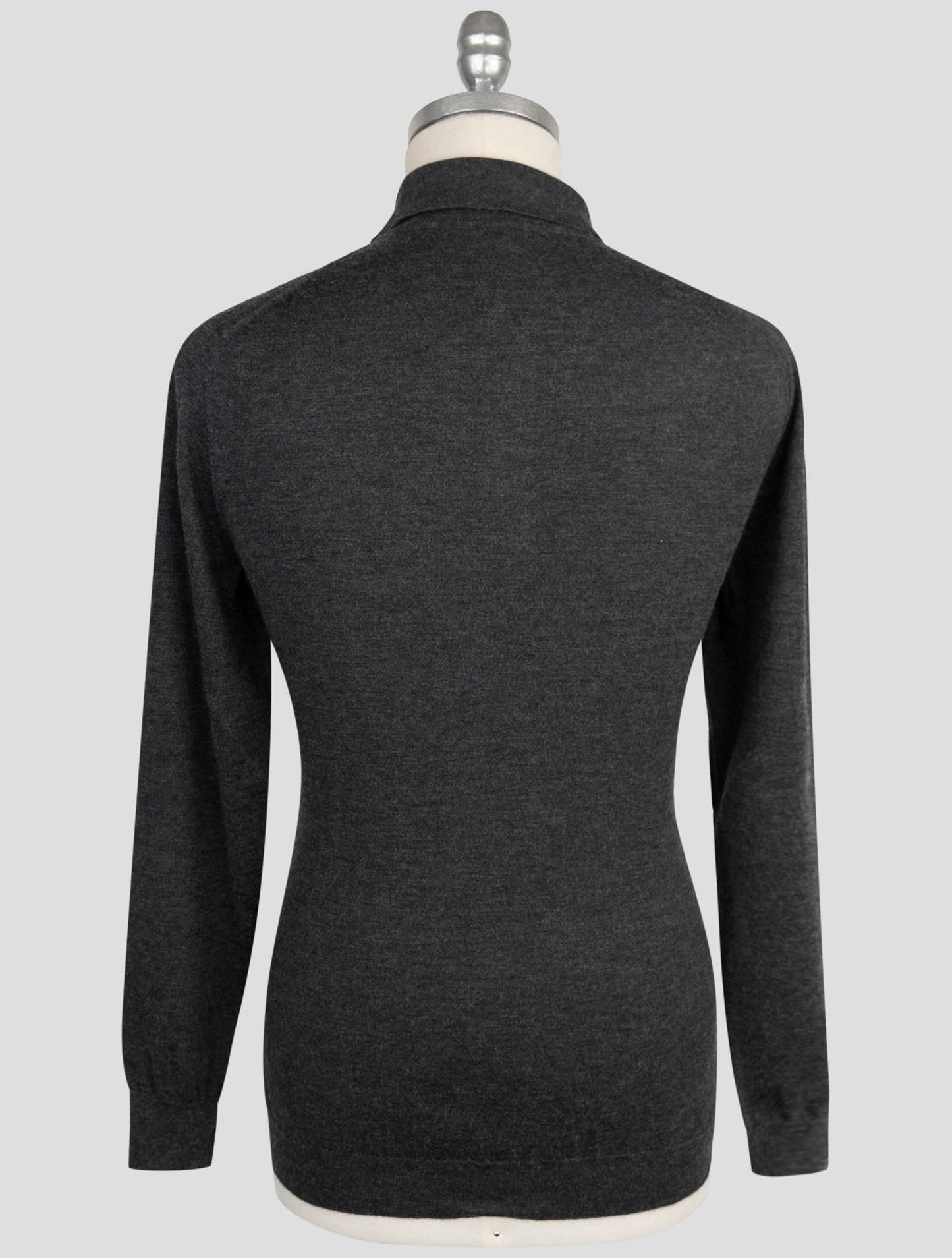 Kiton Dark Gray Cashmere Silk Sweater Polo