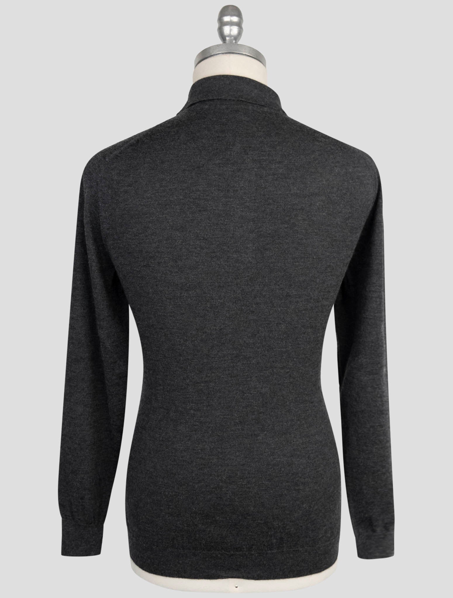 Kiton Dark Gray Cashmere Silk Sweater Polo