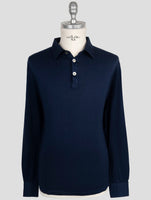 Kiton Blue Cotton Cashmere Sweater Polo