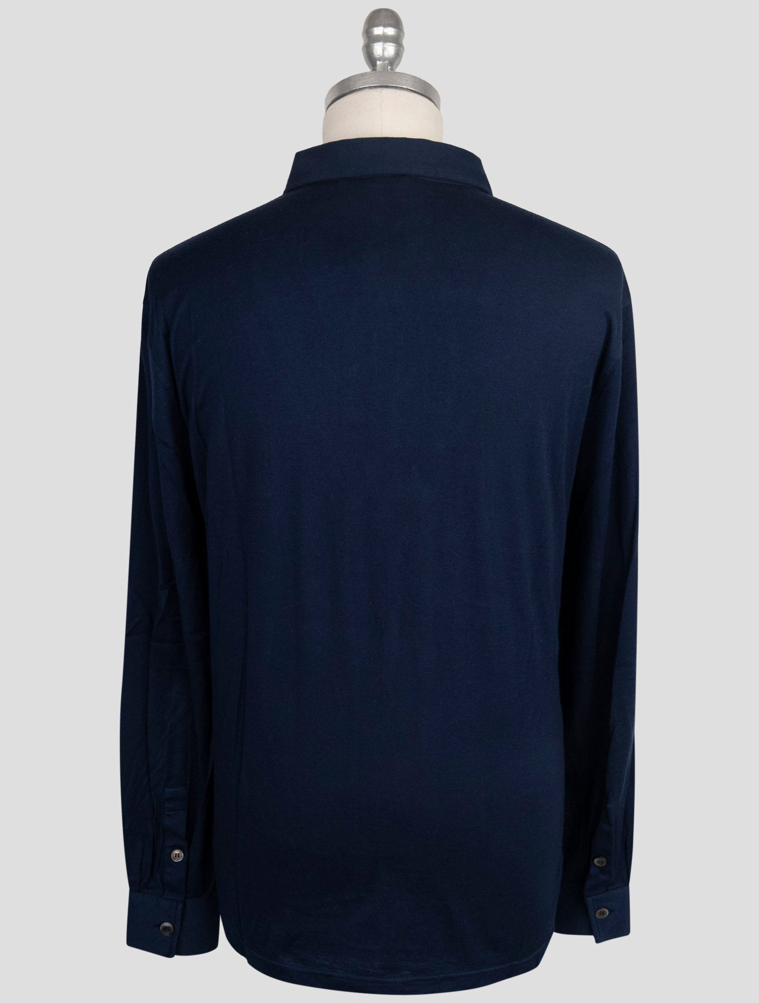 Kiton Blue Cotton Cashmere Sweater Polo