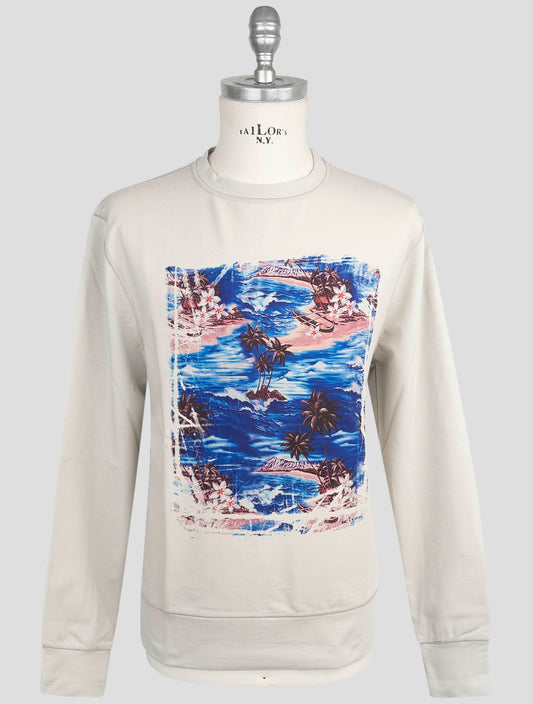Kiton White Cotton Ea Sweater Hoodie