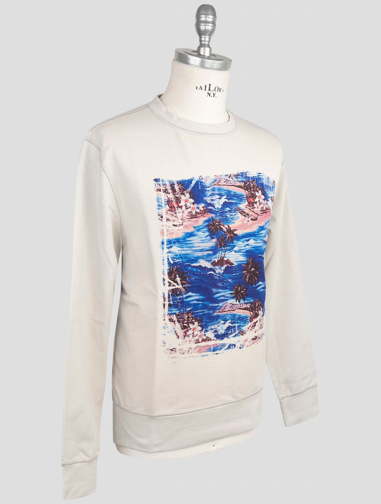 Kiton Gray Cotton Ea Sweater Hoodie
