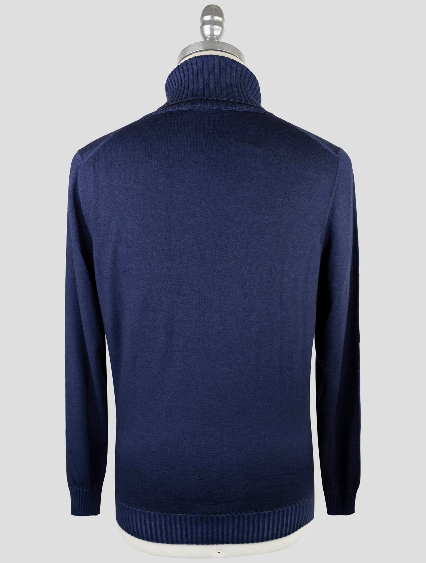 Kiton Blue Cashmere Silk Sweater Turtleneck
