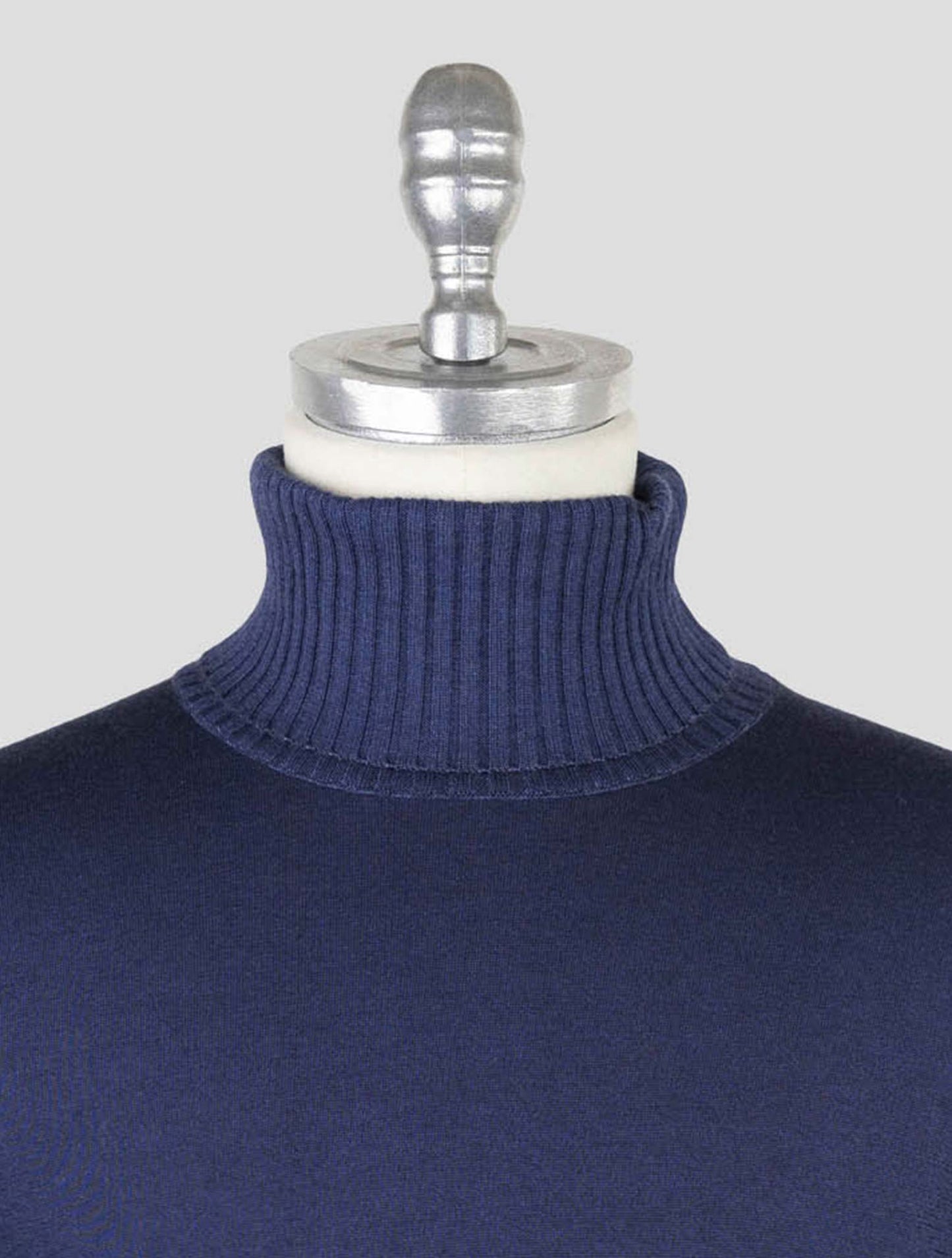 Kiton Blue Cashmere Silk Sweater Turtleneck