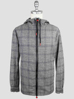 Kiton Gray Virgin Wool Sweater Full Zip Hoodie