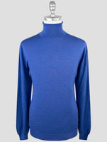 Kiton Blue Cashmere Silk Sweater Turtleneck