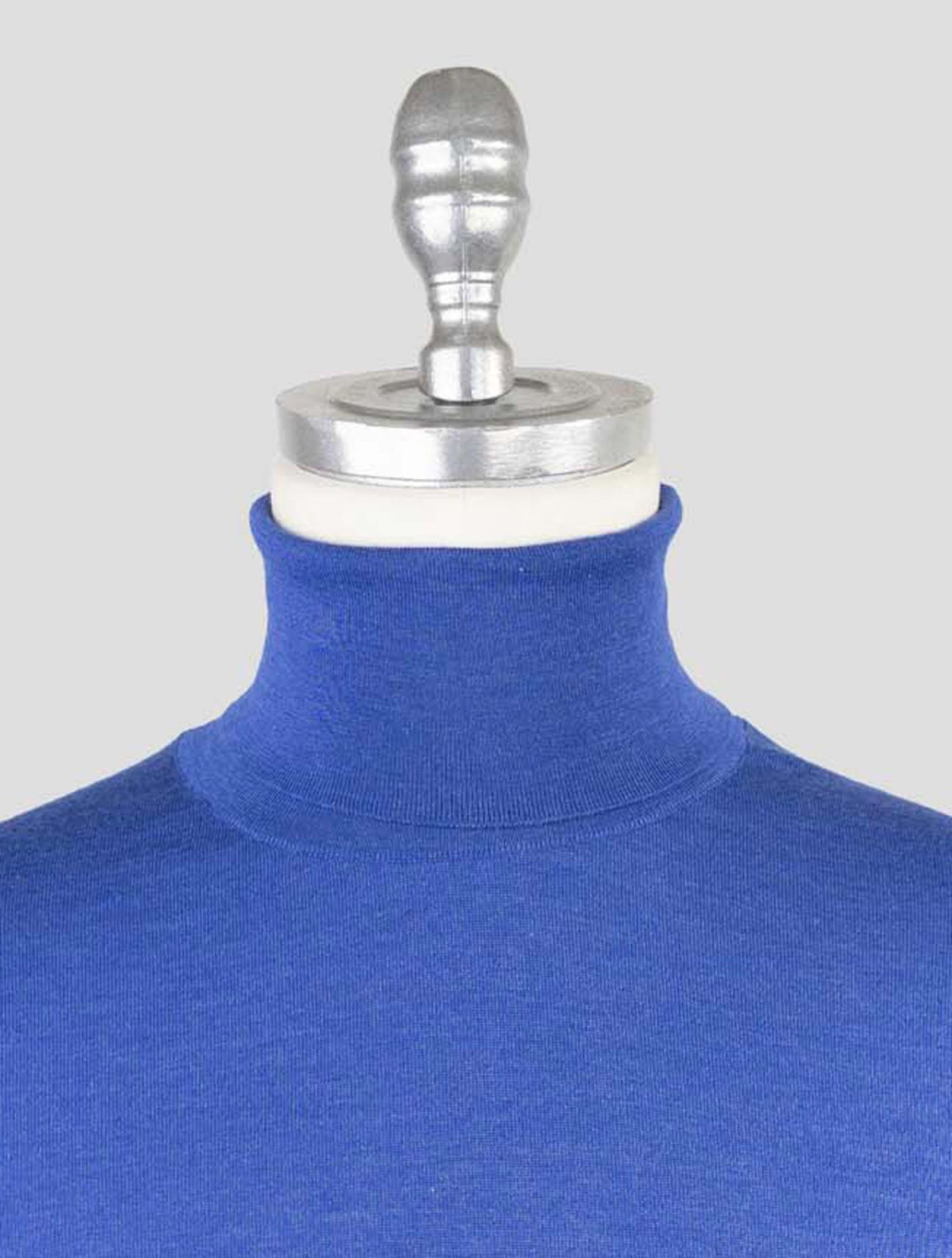 Kiton Blue Cashmere Silk Sweater Turtleneck