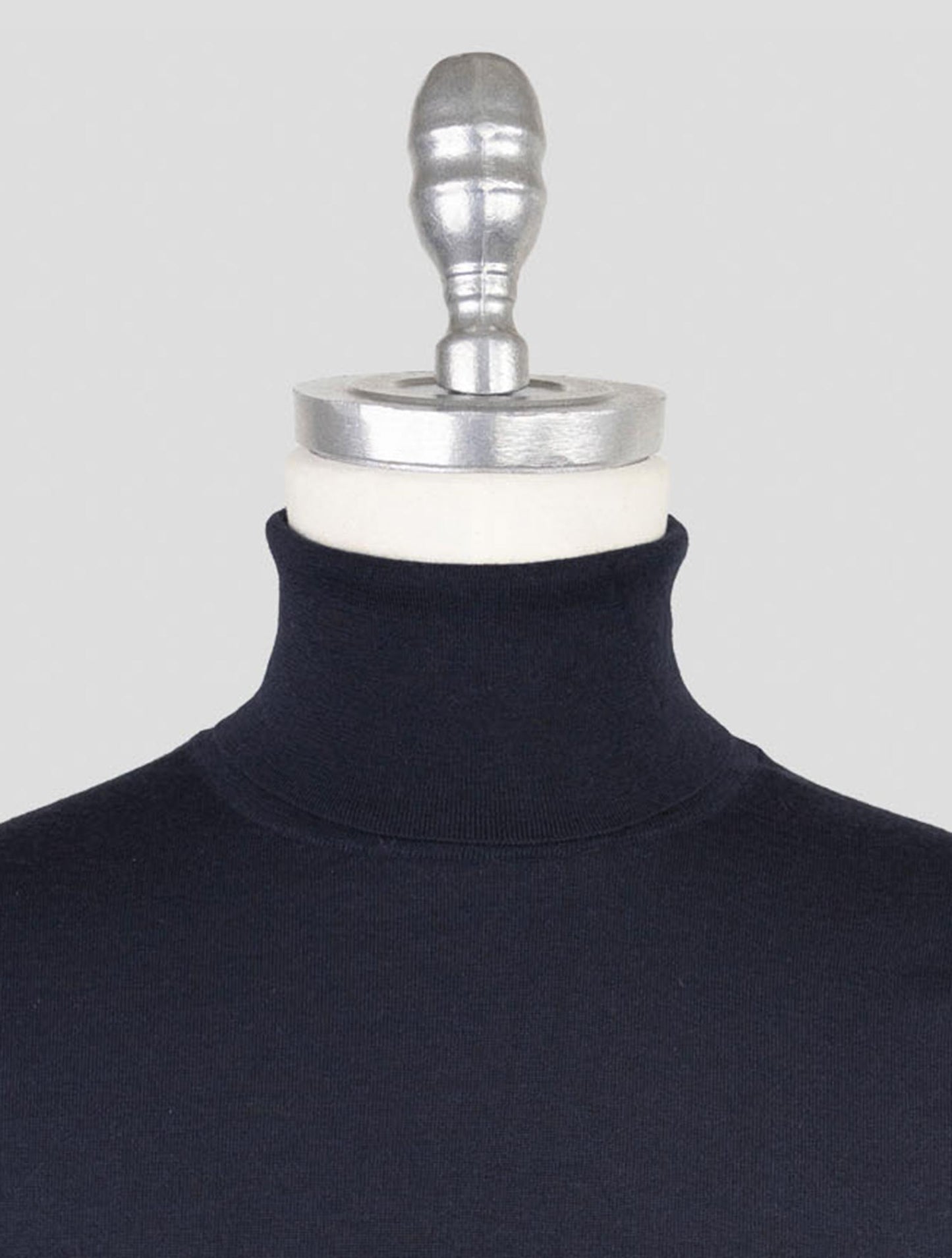 Kiton Blue Cashmere Silk Sweater Turtleneck
