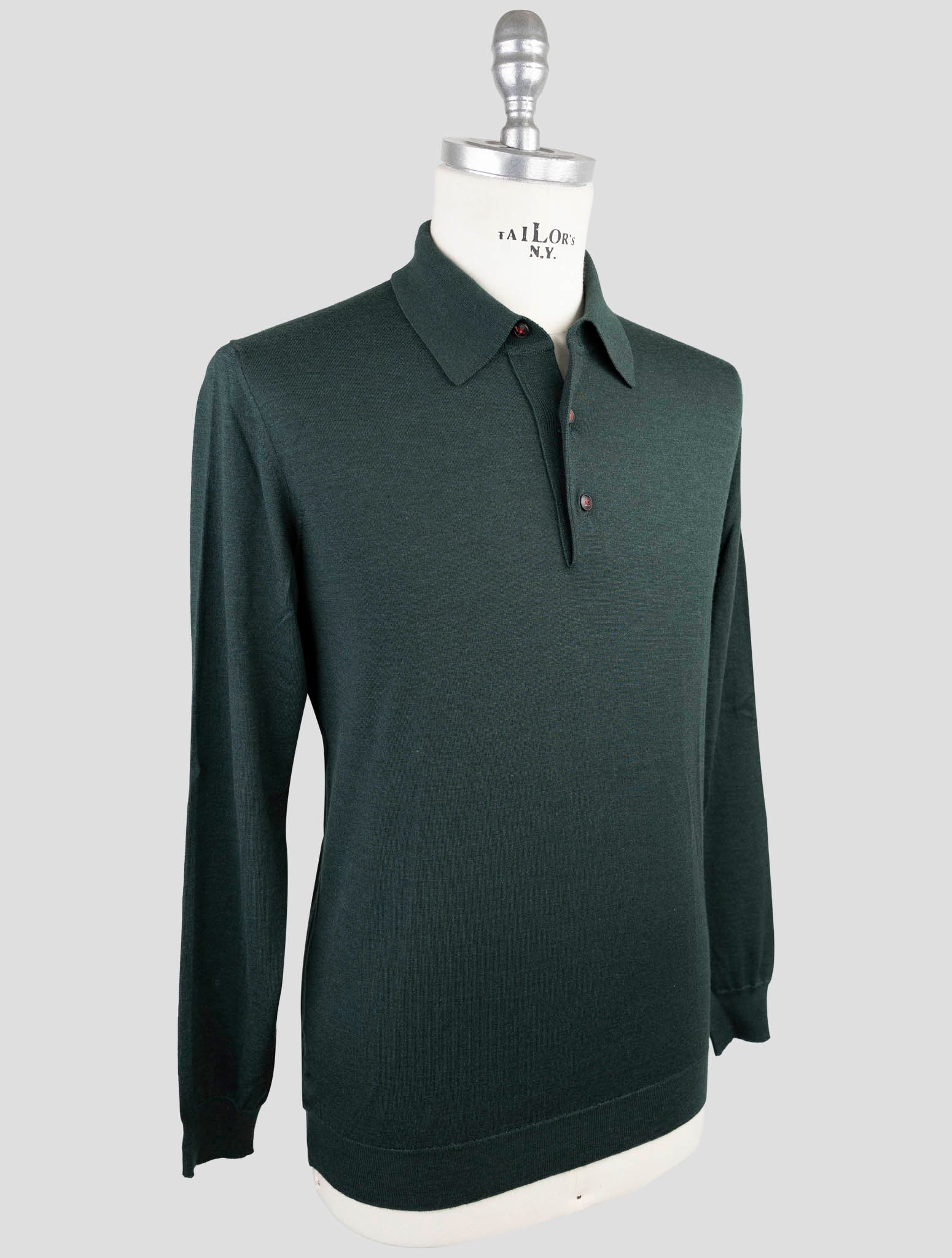 Kiton Green Cashmere Silk Sweater Polo