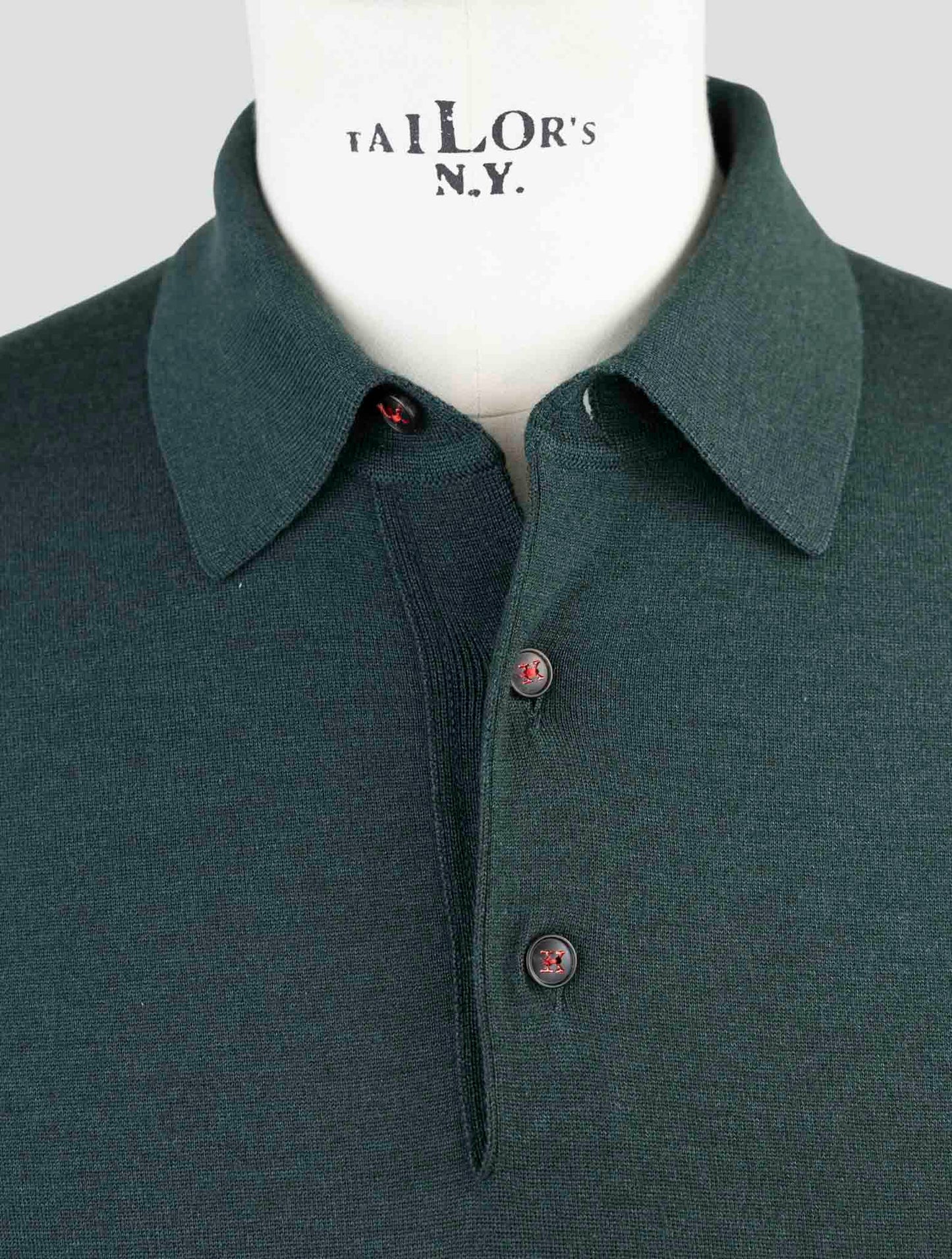 Kiton Green Cashmere Silk Sweater Polo